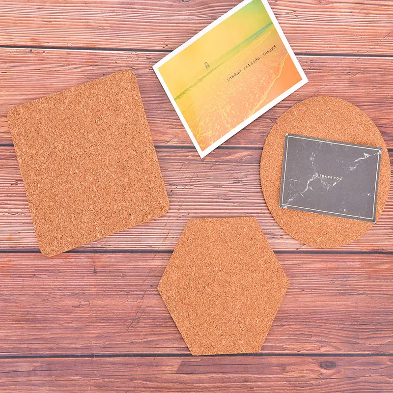 Hexagon Square Cork Board Message Board Photo Wall Adhesive Self-adhesive  Background Wall Publicity Column Cork Wall Sticker