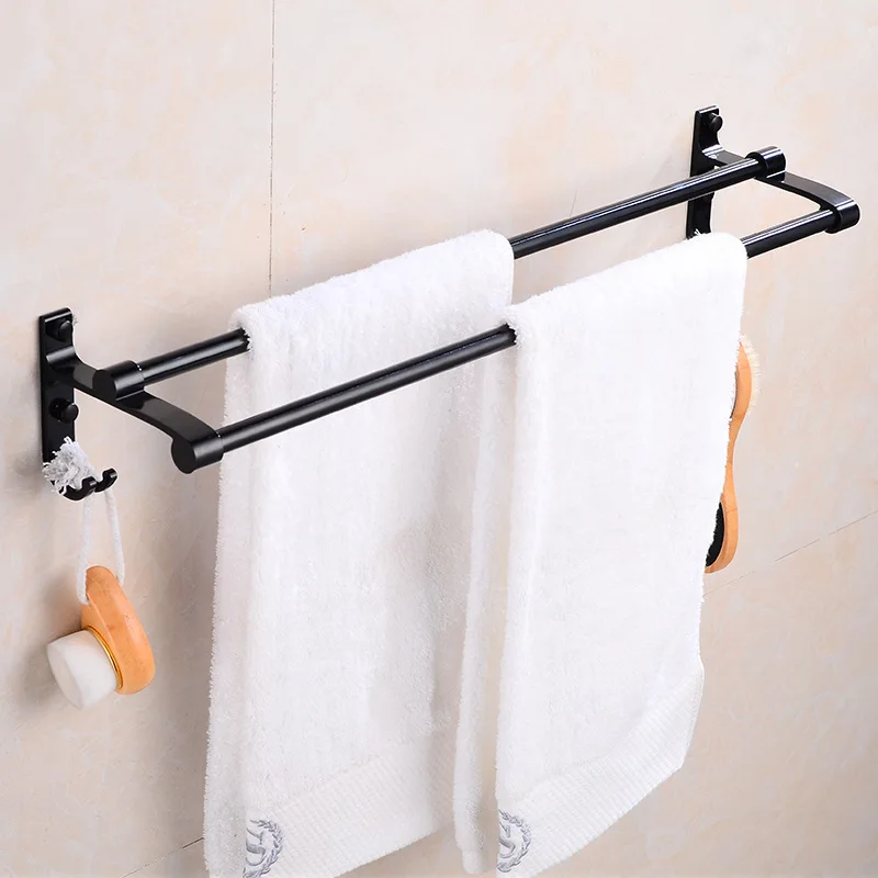 Bathroom fixture Alumimum Towel Rack Single Bar Parallel Bars Hole Punched Storage Shelf | Обустройство дома