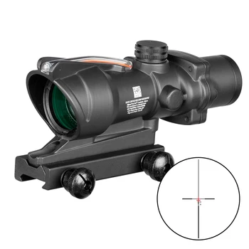 

ACOG 4X32 Hunting Riflescope Real Fiber Optics Red Green Illuminated Chevron Glass Etched Reticle Tactical Optical Sight
