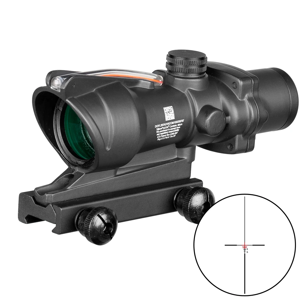 Охотничий Прицел ACOG 4X32 оптика из натурального волокна красный зеленый с