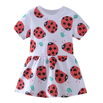 

2020 Summer Lovely Short Dress for Girls Cartoon Pattern Children Kids Casual Clothing Fashion Banquet Baby Girl Princess Dress