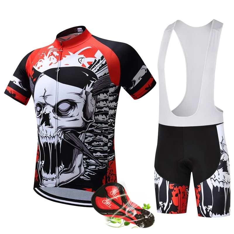 2 Uniforme Ciclismo SPECIALIZEDING Pro Велоспорт Джерси Набор Conjunto Ciclismo Hombre Велоспорт Набор креативный череп шаблон майки - Цвет: 2