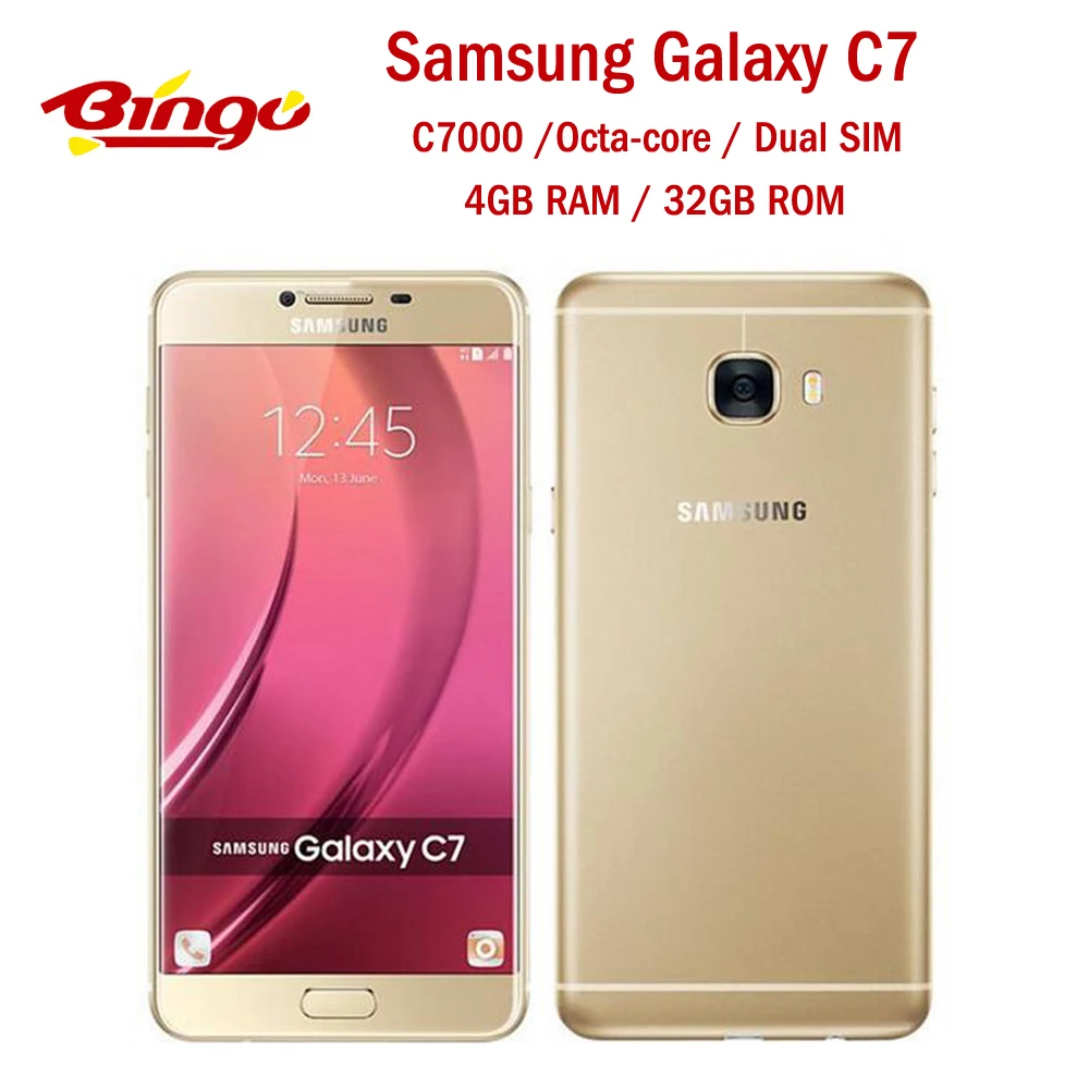 Оригинальный разблокированный Samsung Galaxy C7 C7000 32 ГБ GSM 4G LTE Восьмиядерный 5 7 дюйма 16