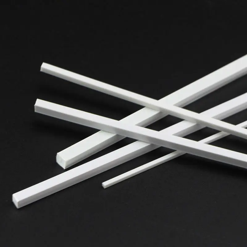 250mm ABS Plastic Rod Square Solid Bar DIY Model Craft Multi Sizes 5/10/25/50pcs Model Building Making Rods Sticks Tools plastic rods