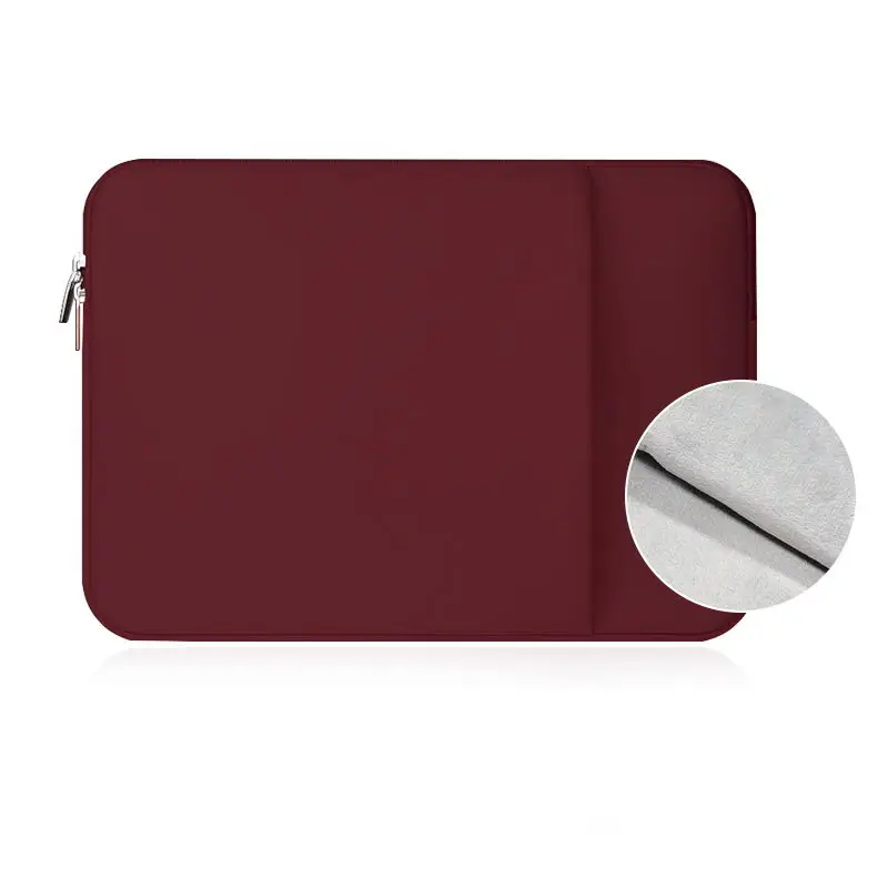 Wine-Red 11 12 13 14 15 15,6 дюймов Чехол для ноутбука с передним карманом для Macbook Air Pro мягкая плюшевая подкладка версия водонепроницаемый - Цвет: Wine-Red