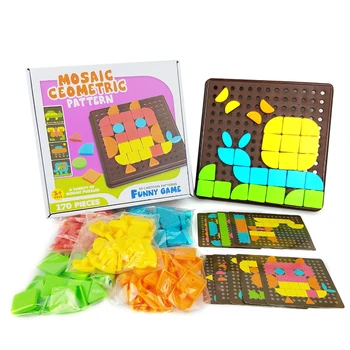 

Puzzles Toy Color Matching Mosaic Pegboard Early Learning Button Art Toy DIY Color Learning Educational Toys