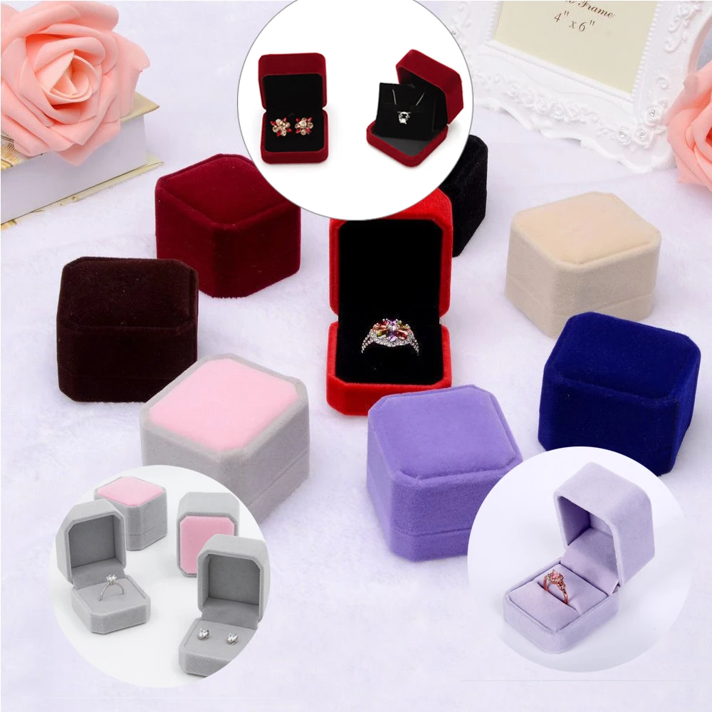Travel Case Ring Storage Ring Box for Wedding Ring Case Velvet Box Ring Packaging