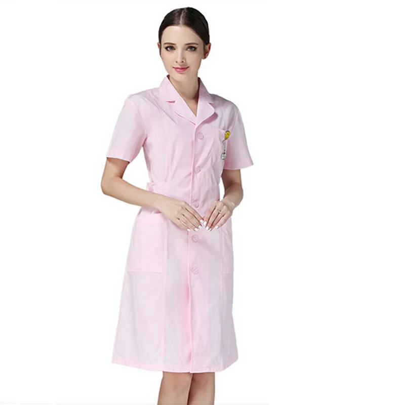 High quality summer women's white coat laboratory Robe science lab coat beauty salonSlim clothing Lab Uniform for Women Uniforms