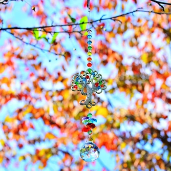 

KaiNai Garden Suncatcher Haning Crystal Window Prisms tree of life gemstones adorn origial design housewarming gifts Home deco