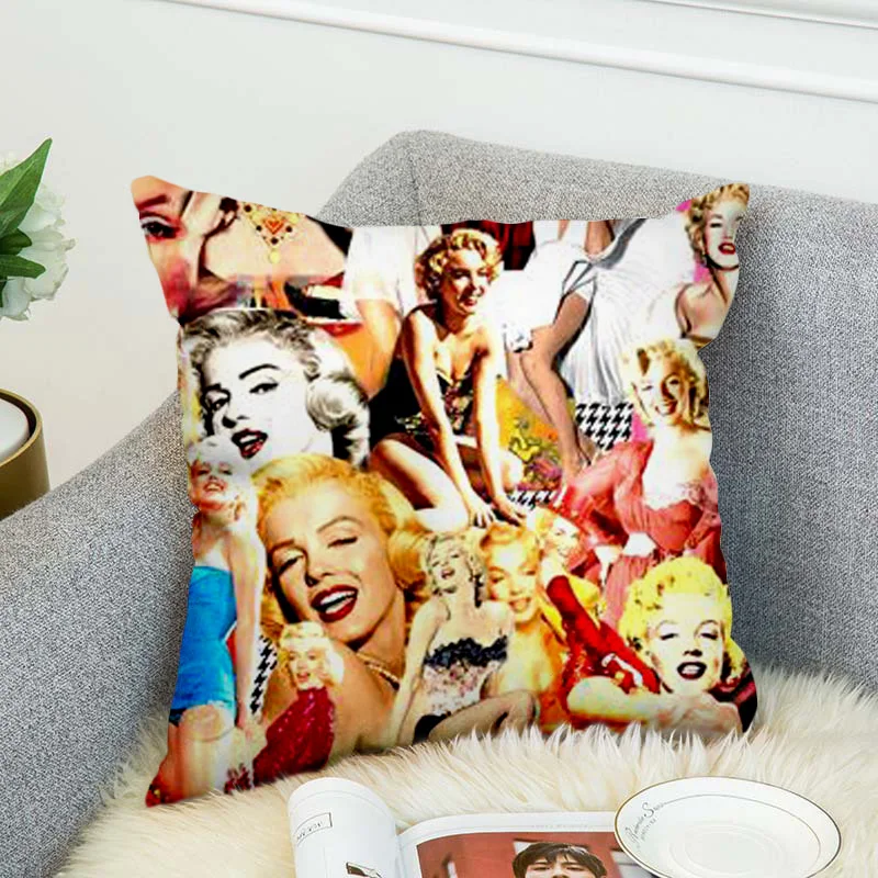Marilyn Monroe Pillow Case Polyester Decorative Pillowcases Throw Pillow Cover style-8