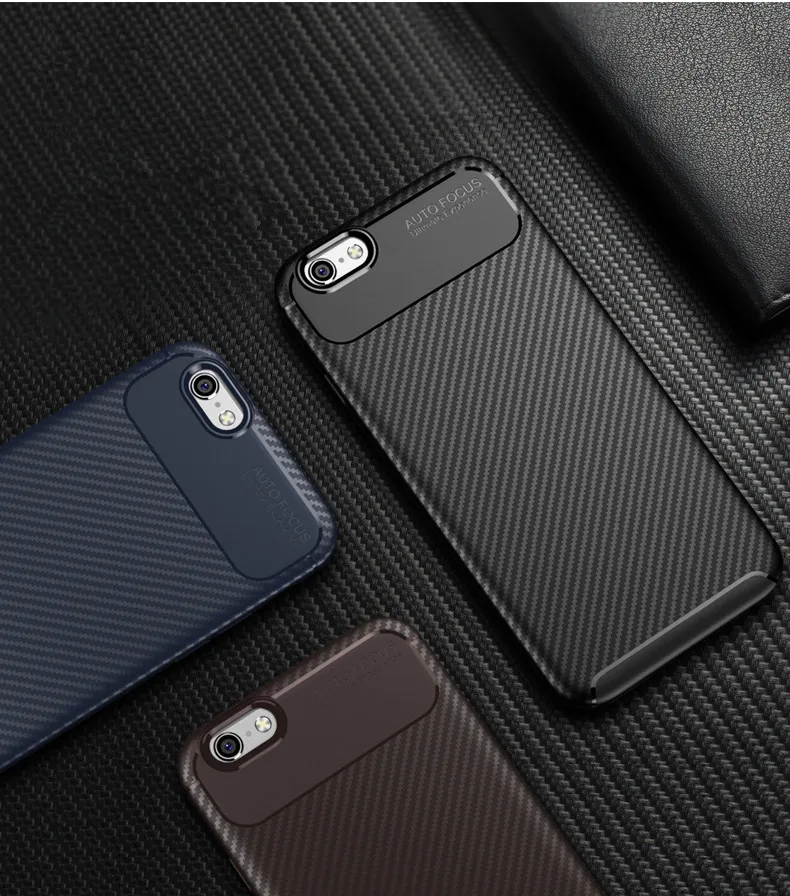Carbon Fiber Case For iPhone 6 6S Plus 7 8 2019 Luxury Retro Silicone Cover Coque X XS XR Max |