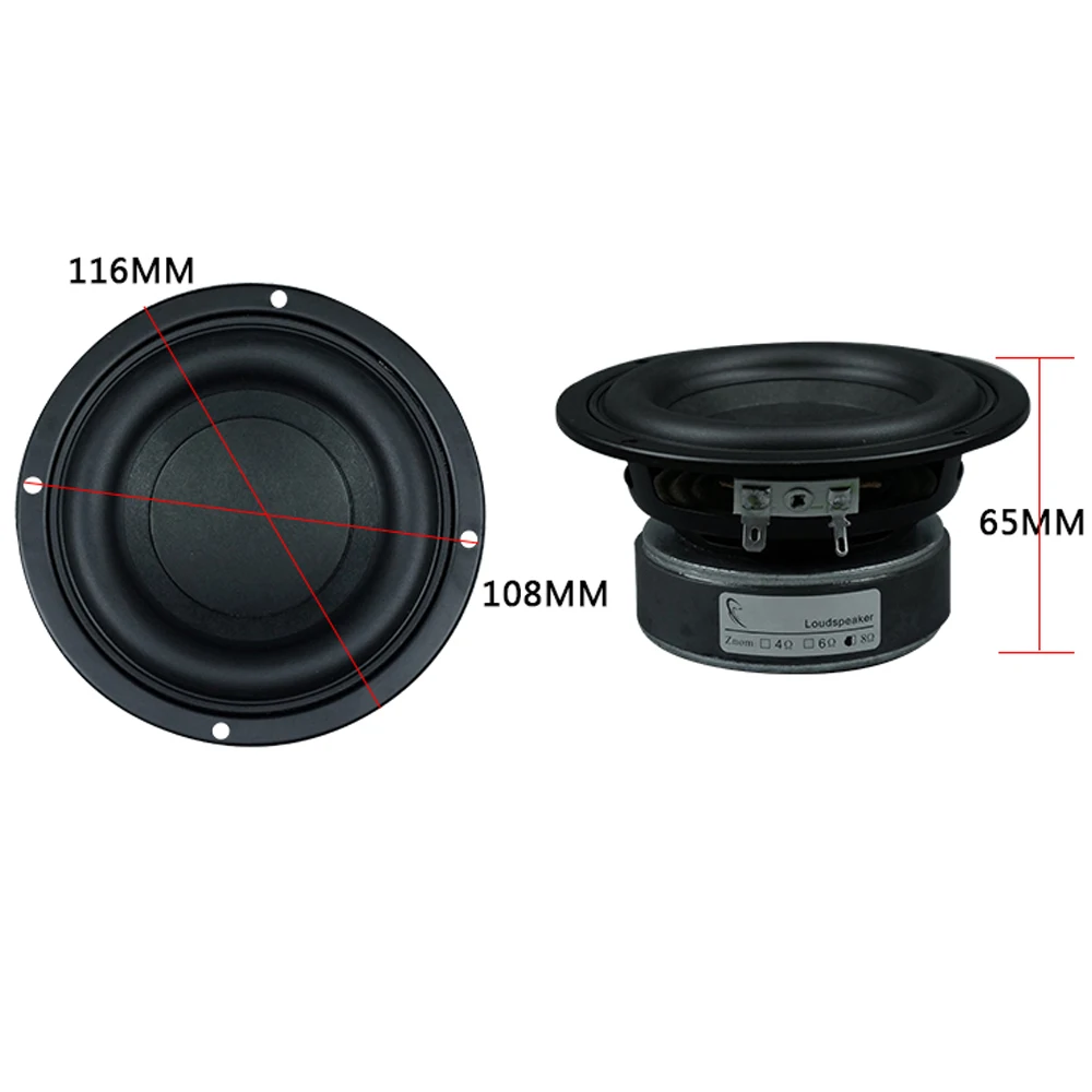 4 Inch Subwoofer Speakers 4/8Ohm 40W HIFI Audio Bookshelf Woofer Speaker Unit Deep Bass Loudspeaker 1pcs Tenghong Home Theater computer speakers,woofer speaker,speaker driver unit