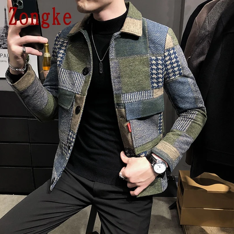 Chaqueta con capucha para hombre, prendas de vestir de marca, moda Vintage,  Bomber, ajustada, informal, de béisbol a cuadros, abrigos M-5XL, novedad de  2022 - AliExpress