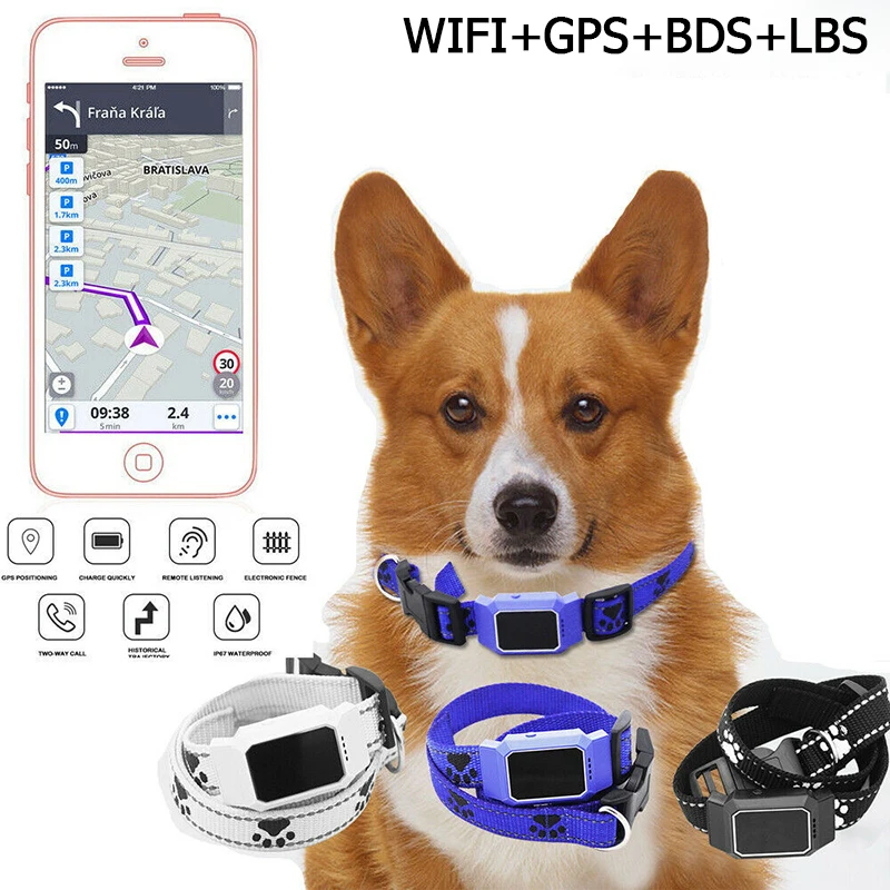Водонепроницаемый умный мини GPS трекер для домашних животных ошейник собак и