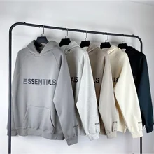 

Essentials hoodies men's sweatshirt reflective lettering print oversized fleece hoodie fash