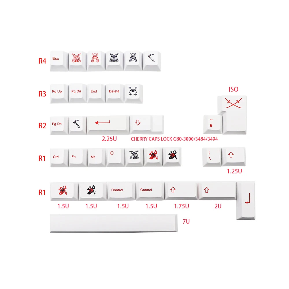 Teclado Mecânico Compatível, GK61, LK67, TM680, RK61, 104, 7u Barra de espaço