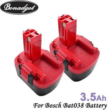 

Bonadget 2Piece 14.4V 3500mAh Replacement For Bosch BAT038 BAT040 15614 1661k Rechargeable Cordless Drill Power Tool Battery