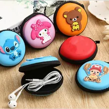 Новинка 1 шт. круглый мультяшный нейлоновый чехол для наушников Macaron, Жесткий Чехол для хранения наушников с карманом, сумка для переноски на молнии