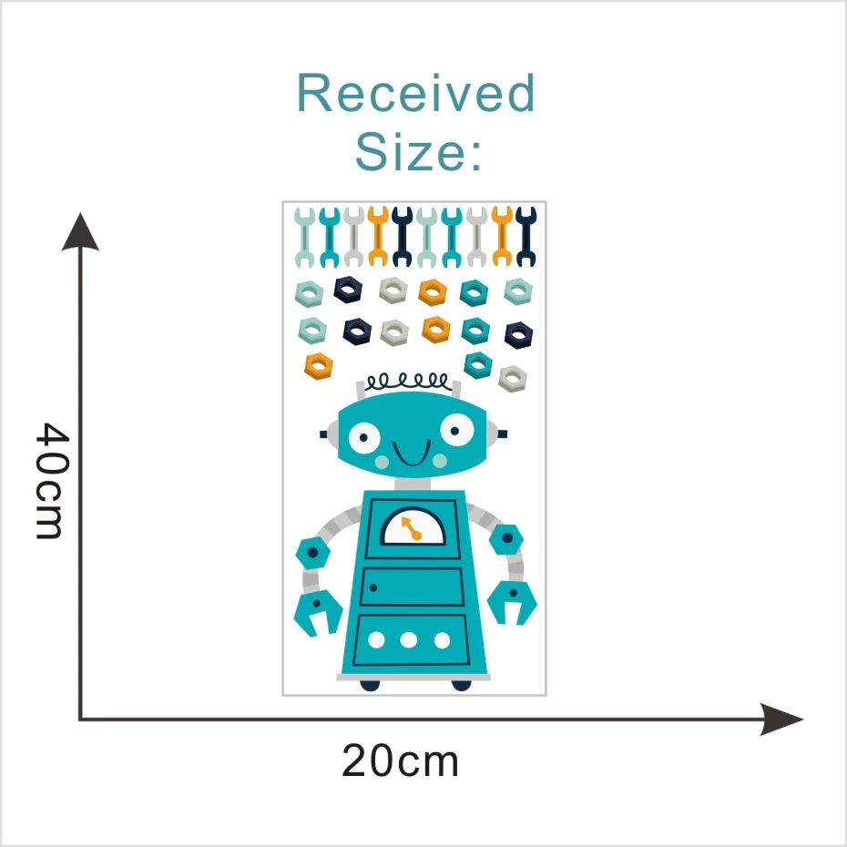 Милый мультфильм роботы Наклейка на стену DIY съемные обои дети детская спальня художественные наклейки Виниловые фрески домашний декор стен - Цвет: CCS4024D