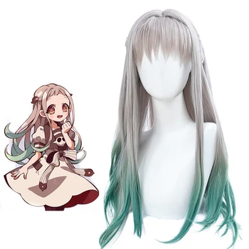 

LUPU Long Lolita Wig With Bangs Synthetic Hair Cute Cosplay Anime Wigs For Women Mixed Green With Gray High Temerture Fiber