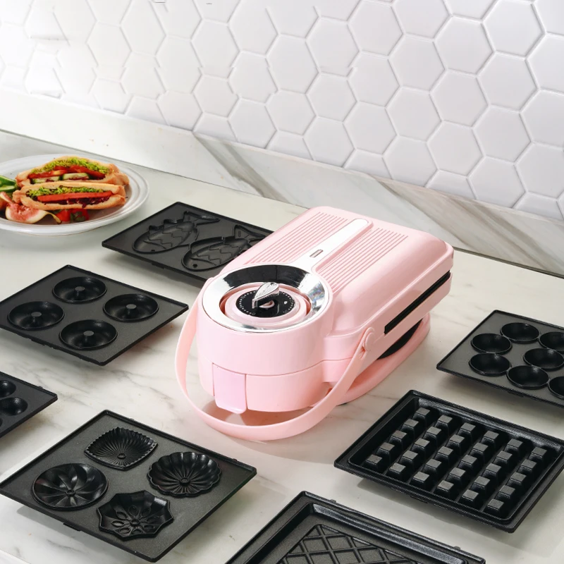 650w Electric Sandwich Maker Timing Waffle Maker Toaster Baker Breakfast Machine Takoyaki