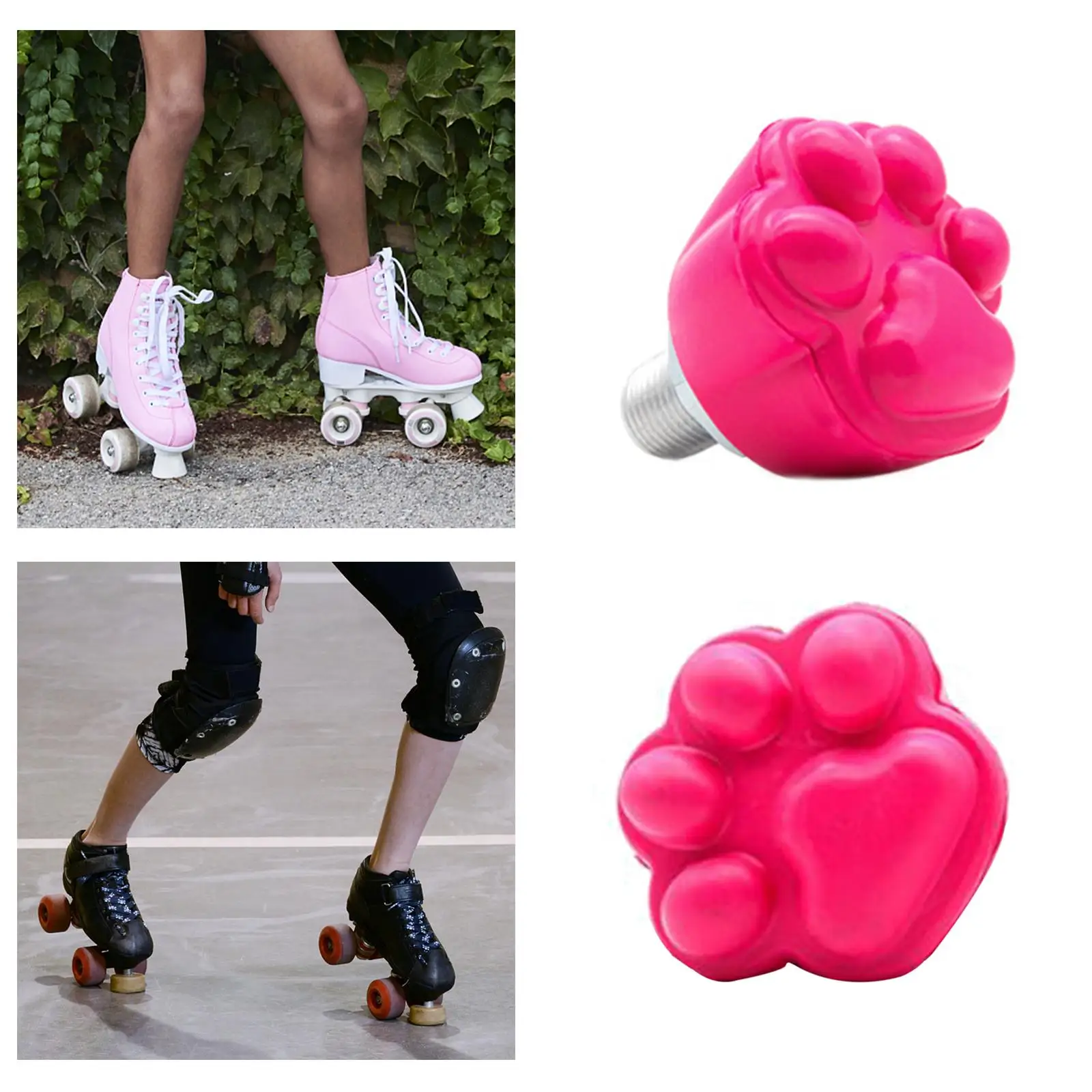 Cat Paw Roller Skates Toe Stops Plugs Rubber Brake Block Stoppers Toe Stops Replacement Skate Accessories 2