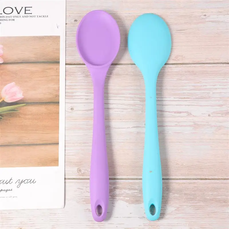 Силиконовая ложка с длинной ручкой 2 шт. кухонная утварь креативная столовая