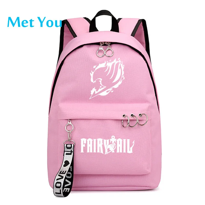 Style 14 Аниме Феи хвост рюкзак школьный книги сумки Mochila дорожные сумки ноутбук кольцо с изображением ленты рюкзак в форме круга розовый черный - Цвет: Style 14