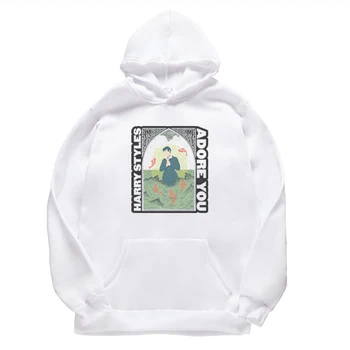 

Large Size Hoodies Women Leisure Harry styles Print Long Sleeve Hooded Womens Pullover Soft Cotton Korean Style Lady Sweatshirts