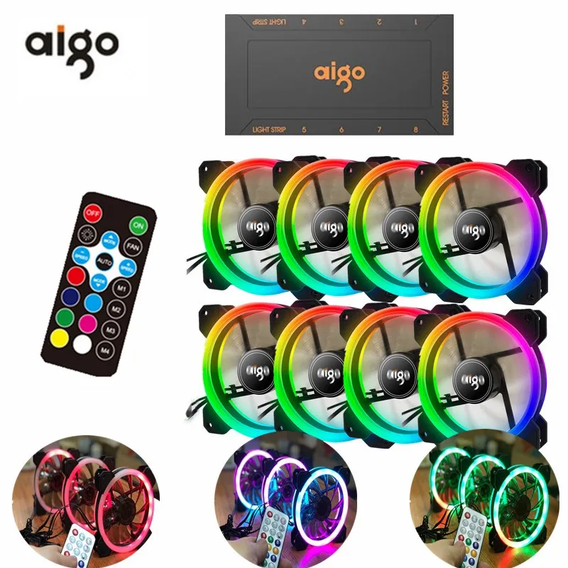 120mm Computer Case PC RGB Cooling Fan Adjust LED Quiet Cooler /& Remote Control
