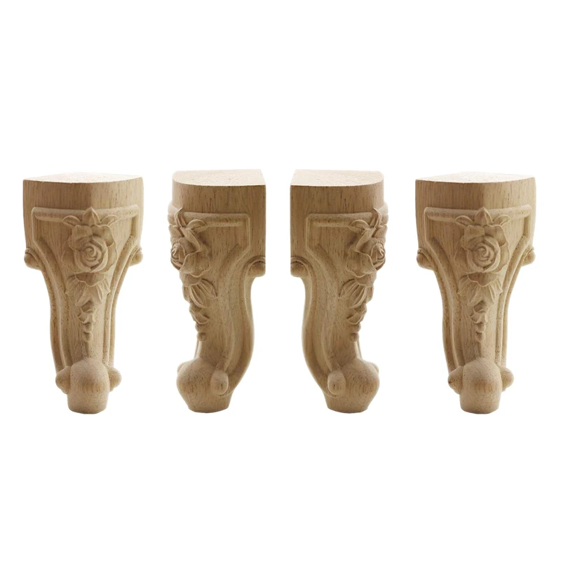 

Solid Unfinished Carved Wood Furniture Legs Replacement Sofa Couch Chair Ottoman Love Seat Coffee Table Cabinet Furniture Wood L