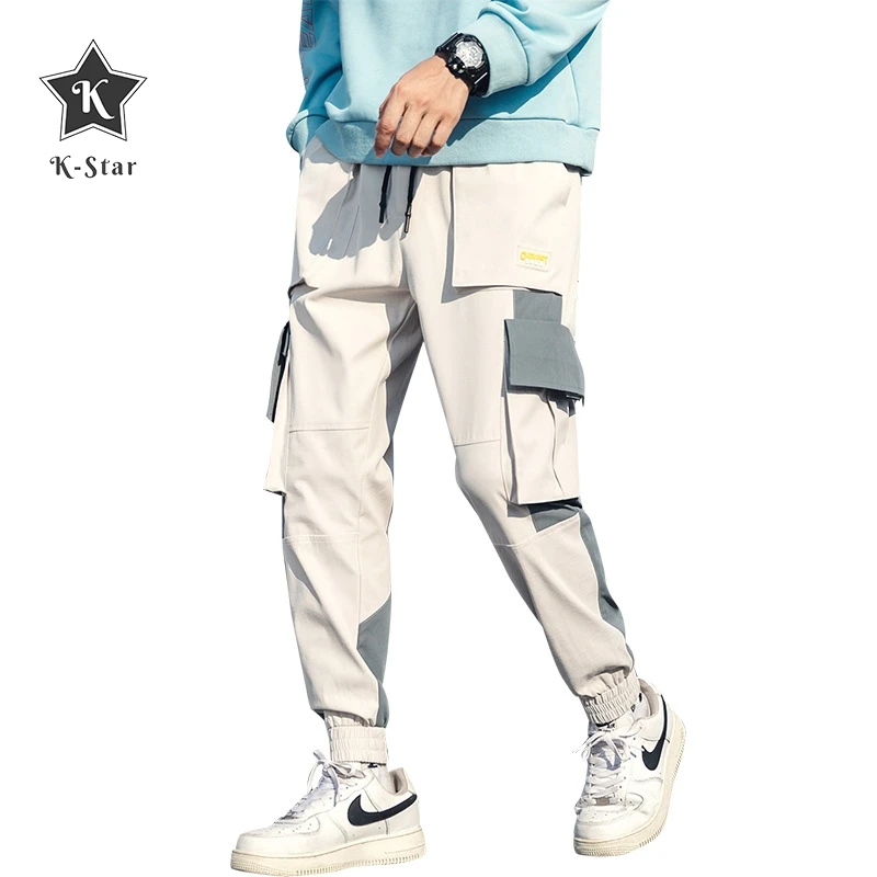 

K-Star men's Spring Autumn Pants Casual Beam Feet Loose Pants Overalls Male Cargo Pants Spring Streetwear Overalls Sweatpants
