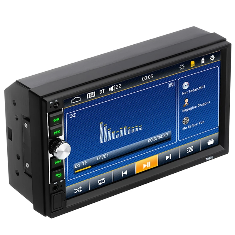 Автомобильный радиоприемник HD 7 дюймов свяжитесь Экран стерео 12V 2 Din FM ISO Мощность Aux Вход Авто MP5 плеер SD USB 7090S