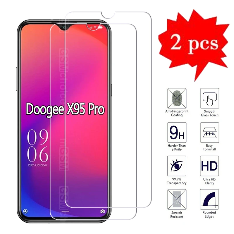 Película protectora de vidrio para Doogee X95 Pro 9H 2.5D, vidrio
