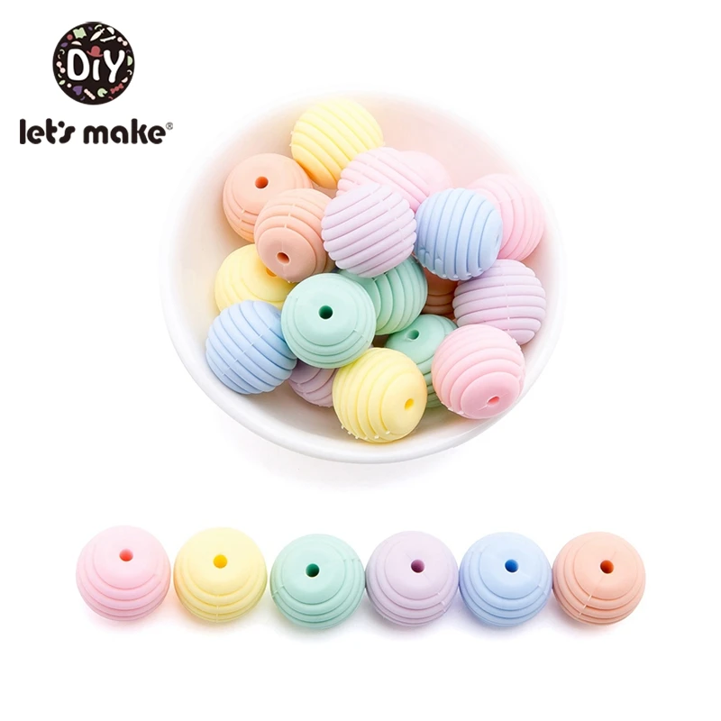 19GJ0014 Let'S Make 50 шт винт силиконовый бисер ребенок прорезывание зубов соска цепь Бусины Пищевой бусины 15 мм Diy нить Bpa Бесплатно Детские Прорезыватели - Цвет: 19GJ0014
