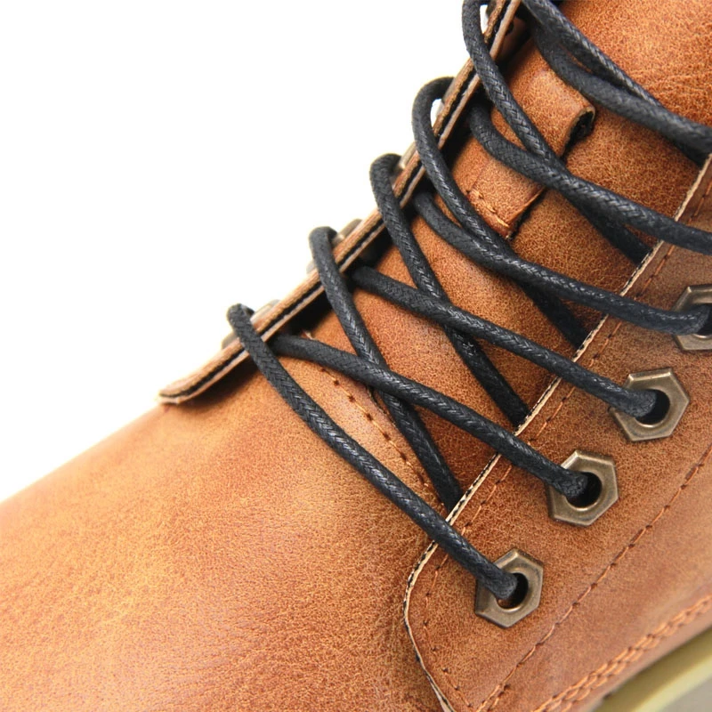 1 пара хлопковый, вощеный Шнурки Кожаные Водонепроницаемый круглые шнурки для ботинок Martin Ботинки Шнурки шнурке Длина 80/100/120/140 см P2