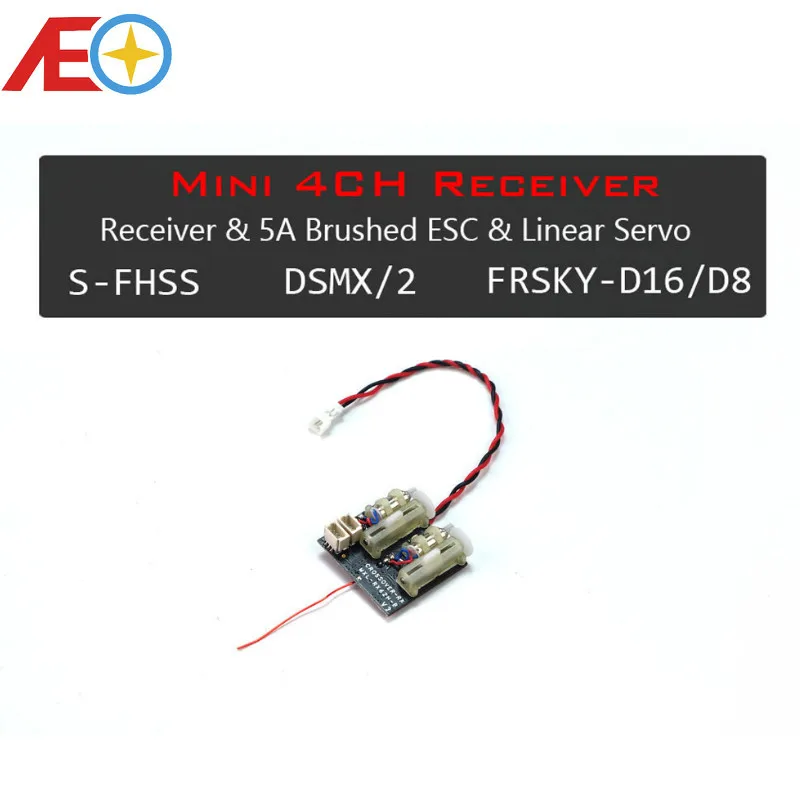 AEORC RX24X серия Mini Micro RX 4CH приемник встроенный 1S 5A матовый ESC с линейным