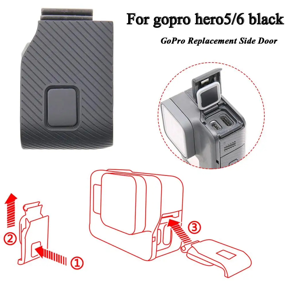 Для GoPro Hero 5 6 USB крышка боковой двери Крышка запасная часть USB-C HDMI ремонт двери для GoPro Hero5 6 Аксессуары для камеры