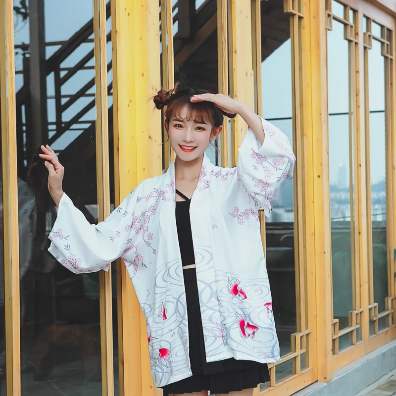 Женские топы лето японские модные Кимоно Одежда для пар Obi Yukata женское пляжное кимоно Boho Haori кимоно Japones FF2426