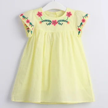 

2020 New Summer Baby Girls Princess Dress Embroidered Flower Elegant Wedding Party Dresses Toddler Girls Dress Kids Clothing