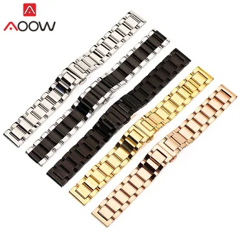 

Stainless Steel Watchband 18mm 20mm 22mm 24mm for Samsung Galaxy Watch 42mm 46mm Butterfly Buckle Bracelet Band Strap