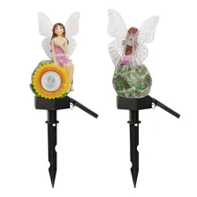 Красочный цветок фея солнечный светильник для газона Солнечная энергия Открытый Дорожный светильник лампа для двора сада лужайка дорожка светильник и украшения