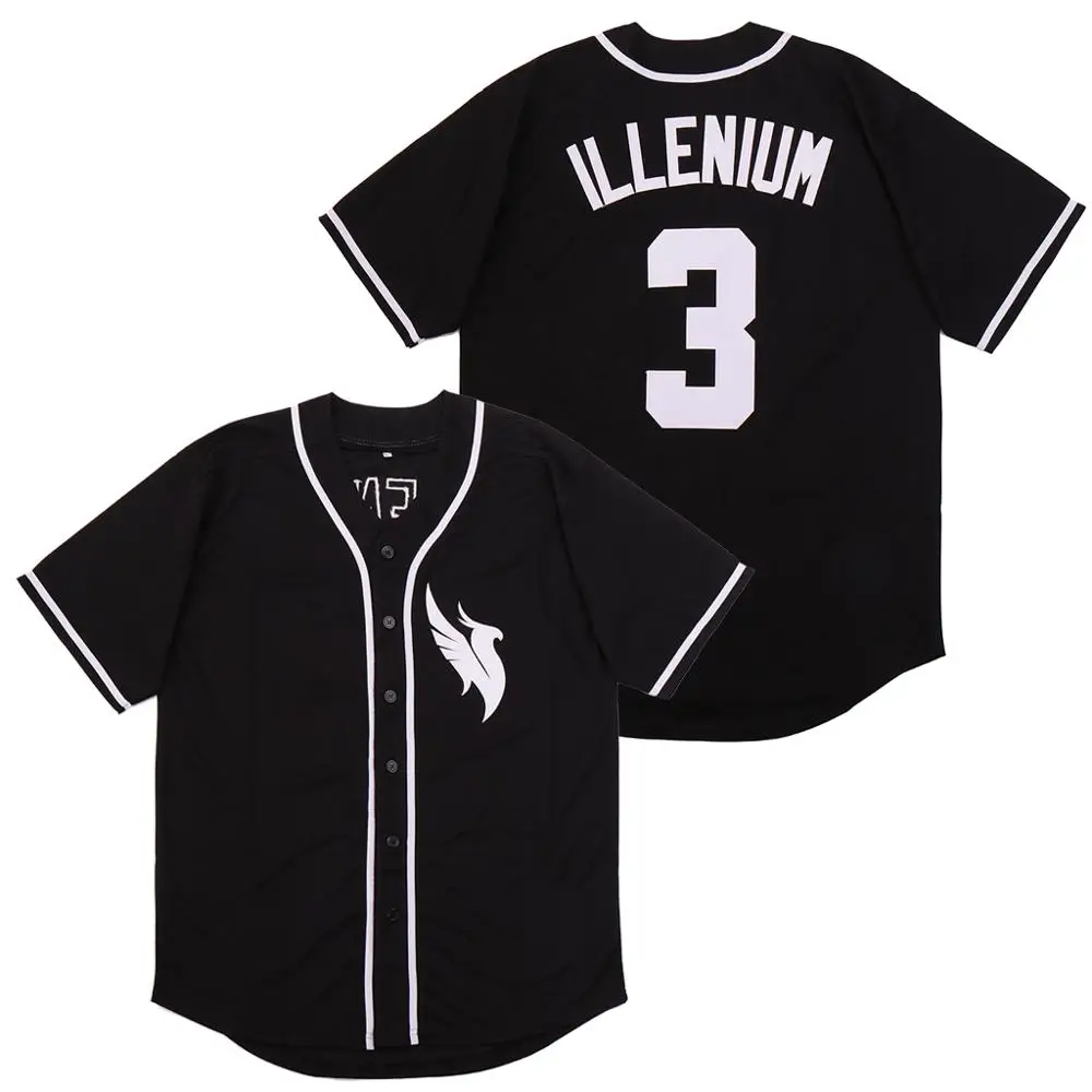 Майка на заказ ILLENIUM Jersey Singer 3 Черная прошитая модная версия Diamond Edition бейсбольные майки - Цвет: As Photo