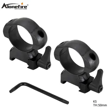 

AloneFire K5 30mm Diameter Steel Quick Release Picatinny Weaver High Profile Hunting Scope Rings Tactical Mounts Rings support