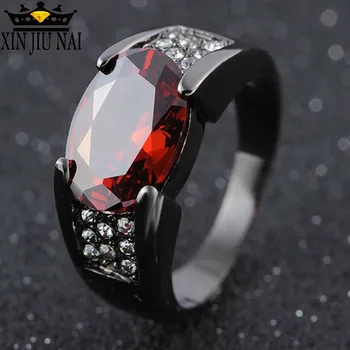 

Black Gun Red Garnet Ring Inlaid Ring Party Wedding For Women Gift Anniversary Engagement Jewelery Best Listing 2018 Products