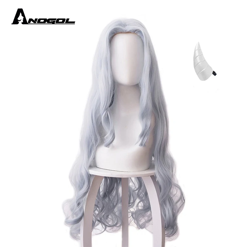 

ANOGOL My Hero Academia Eri Chisaki Woman Gray Blue Wig Cosplay Heat Resistant Synthetic Wigs+Free Wig Cap for Halloween Party