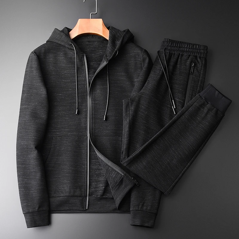 

Hoodies Men Plus Size 4xl Spring Luxury Flower Yarn Hooded Mens 2-piece Fashion Elastic Waist Casual Mans Sets