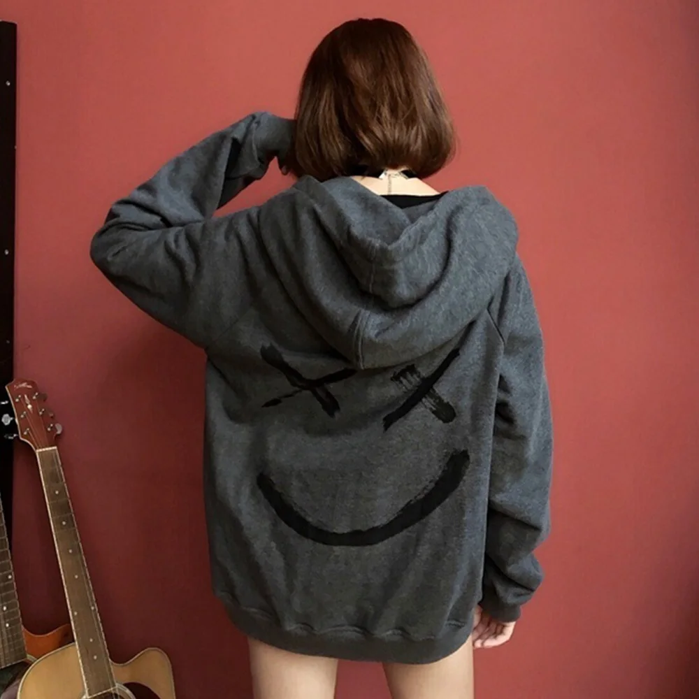 Мужские толстовки с капюшоном Smile модные большого размера в стиле хип хоп уличная
