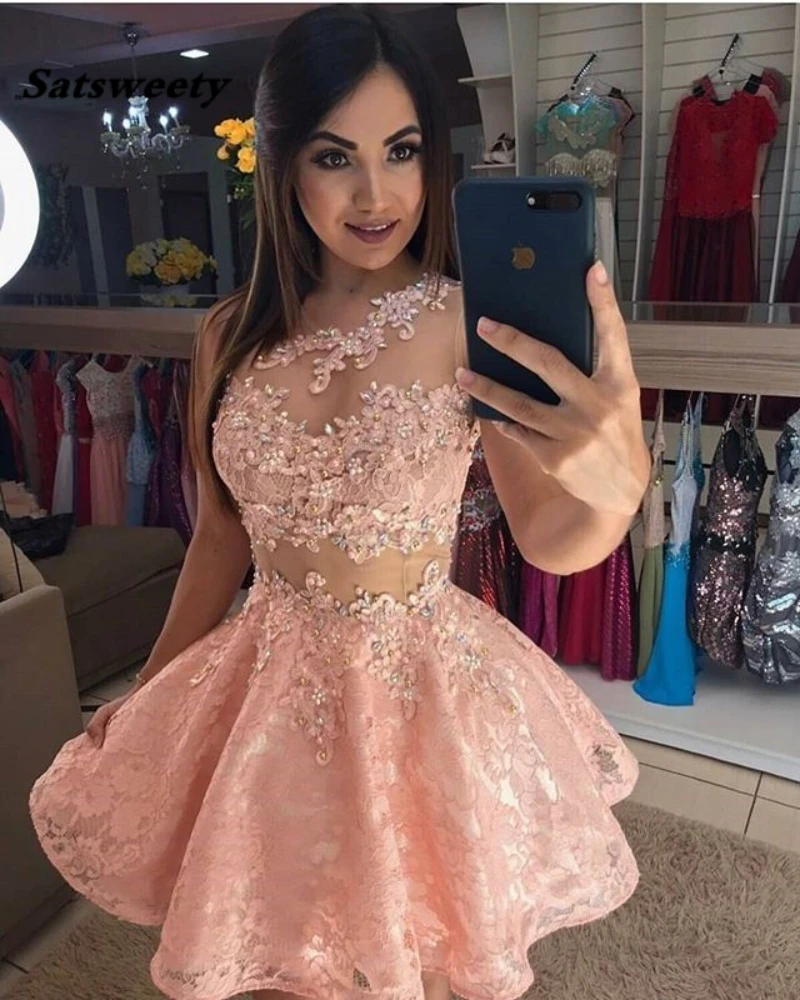 green emerald velvet dress Peach Lace Cocktail Dress – Wedding Guest A-Line