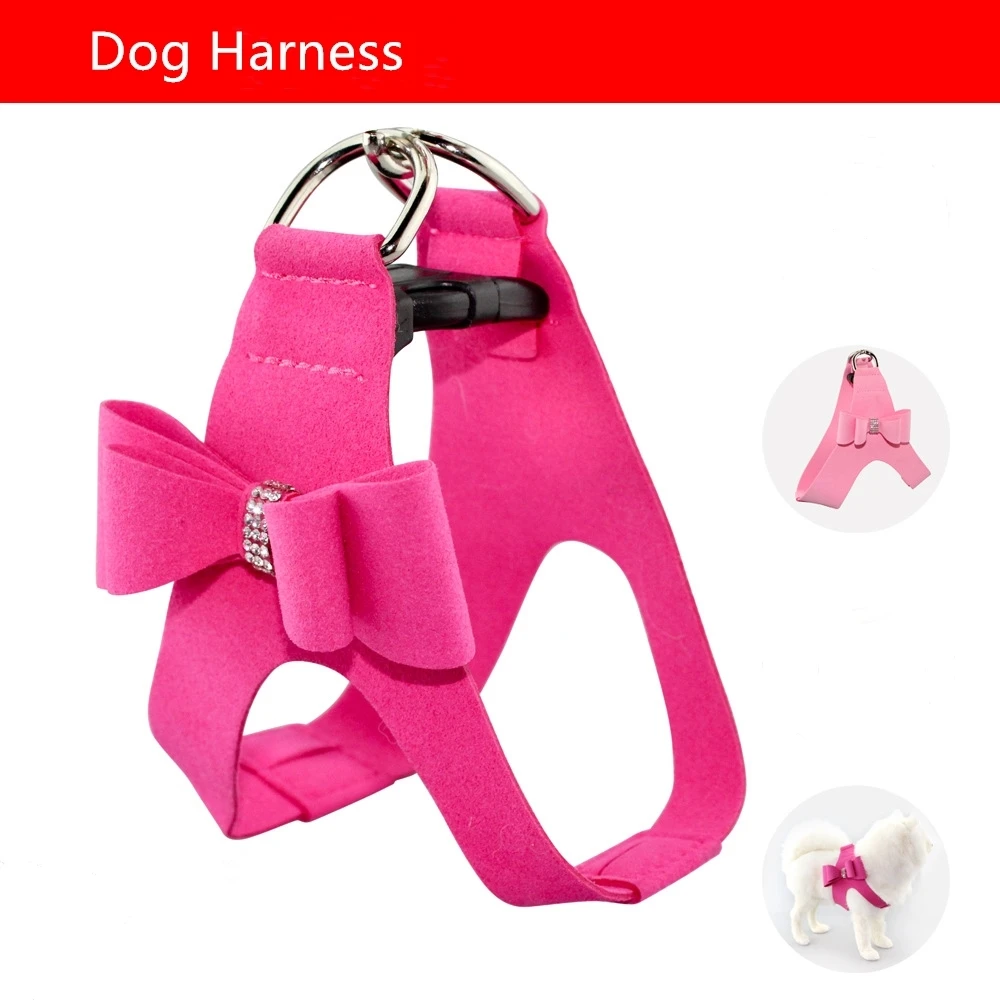 Schnauzer Pet Suppliers Accessories No Pull Dog Harness Small Leash Beagle Red Bow Pitbull Pug Puppy Collar Bandana High Quality
